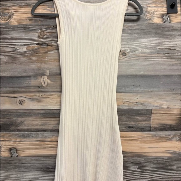Princess Polly Cream Ribbed Mini Dress - Picture 1 of 3